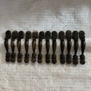 12 National Lock FO-3831-001 Vertical Vintage‎ Brass Door Cabinet Drawer Pulls